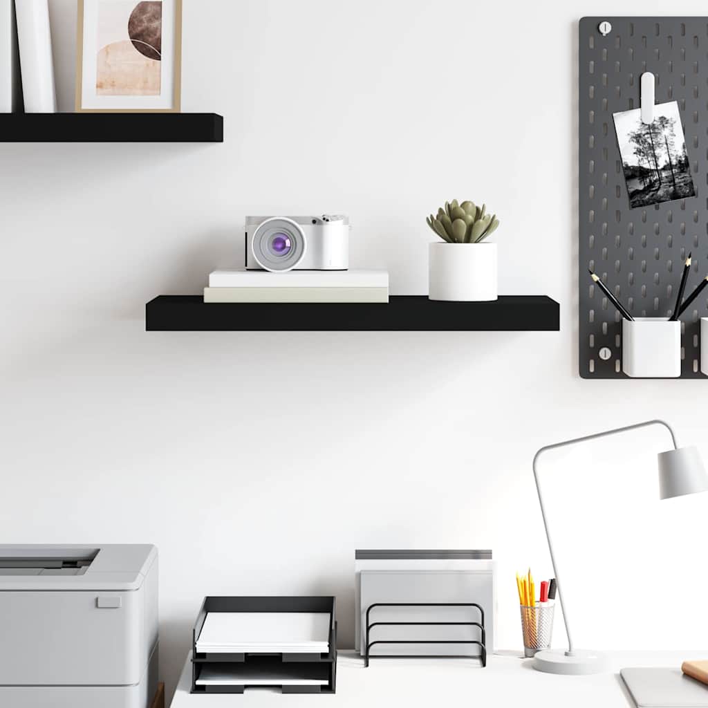Wandschap zwevend 60x23,5x3,8 cm MDF zwart is nu te koop bij PeponiXL, paradijselijk wonen!