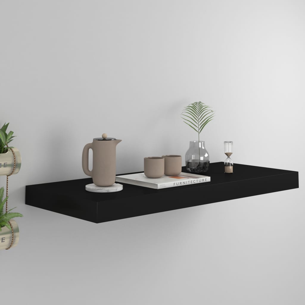 Wandschap zwevend 60x23,5x3,8 cm MDF zwart is nu te koop bij PeponiXL, paradijselijk wonen!