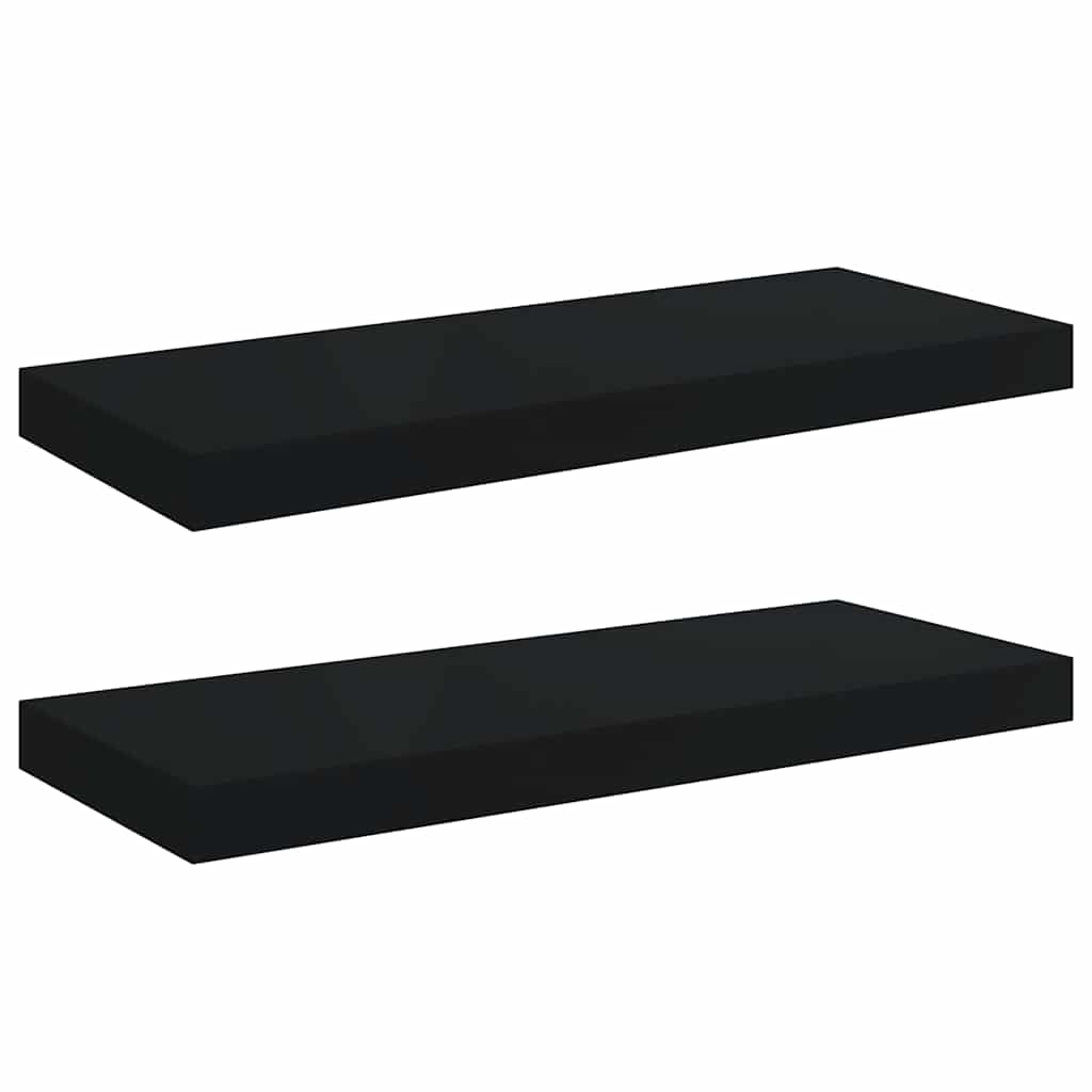 Wandschappen zwevend 2 st 60x23,5x3,8 cm MDF zwart is nu te koop bij PeponiXL, paradijselijk wonen!