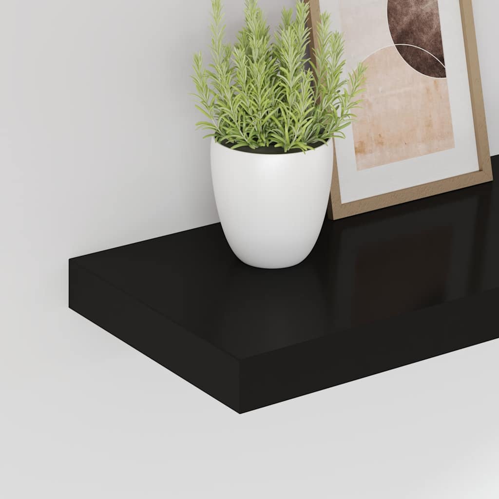 Wandschappen zwevend 2 st 60x23,5x3,8 cm MDF zwart is nu te koop bij PeponiXL, paradijselijk wonen!