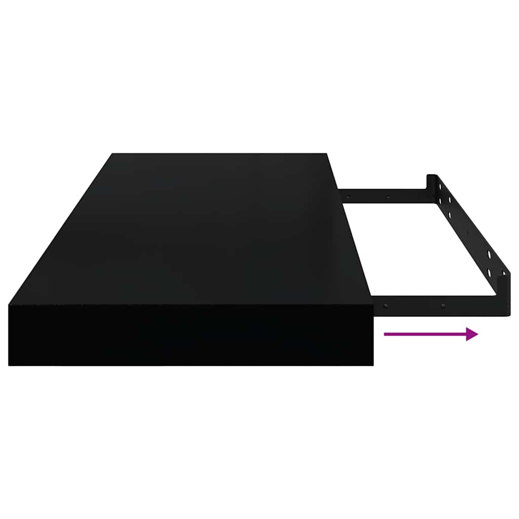 Wandschappen zwevend 2 st 60x23,5x3,8 cm MDF zwart is nu te koop bij PeponiXL, paradijselijk wonen!