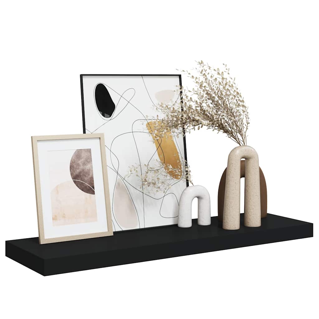 Wandschap zwevend 80x23,5x3,8 cm MDF zwart is nu te koop bij PeponiXL, paradijselijk wonen!