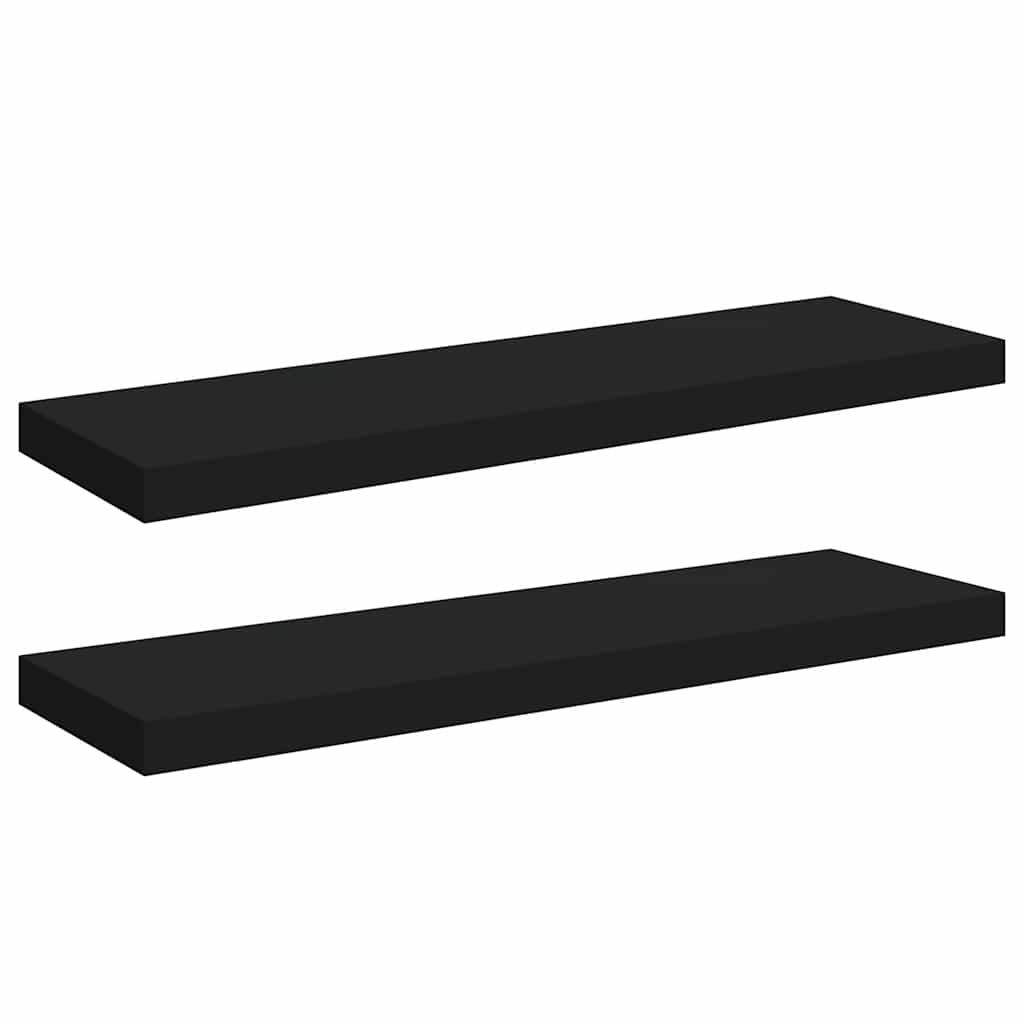 Wandschappen zwevend 2 st 80x23,5x3,8 cm MDF zwart is nu te koop bij PeponiXL, paradijselijk wonen!