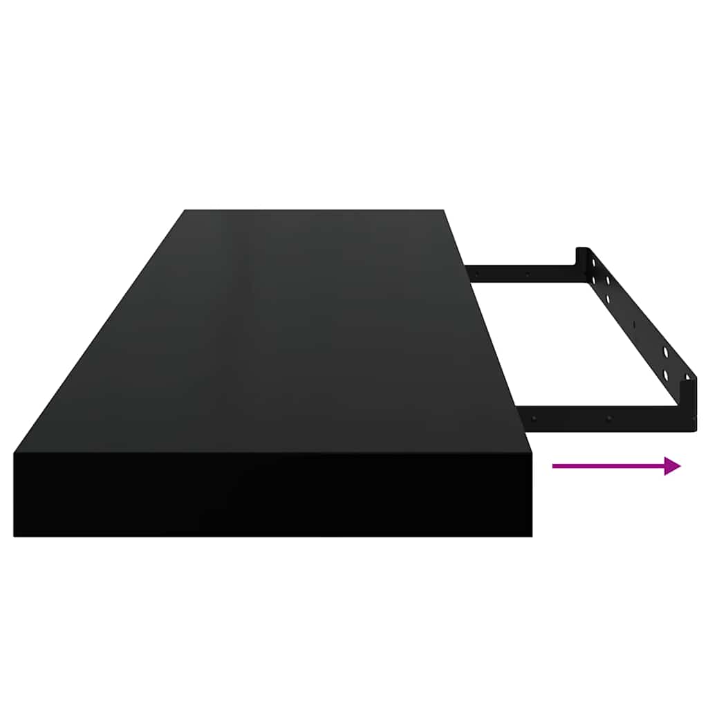 Wandschappen zwevend 2 st 80x23,5x3,8 cm MDF zwart is nu te koop bij PeponiXL, paradijselijk wonen!