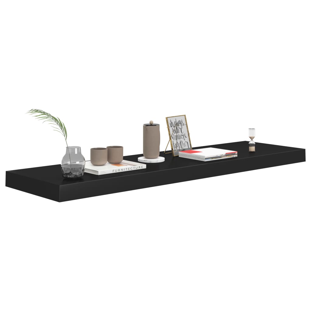 Wandschap zwevend 90x23,5x3,8 cm MDF zwart is nu te koop bij PeponiXL, paradijselijk wonen!