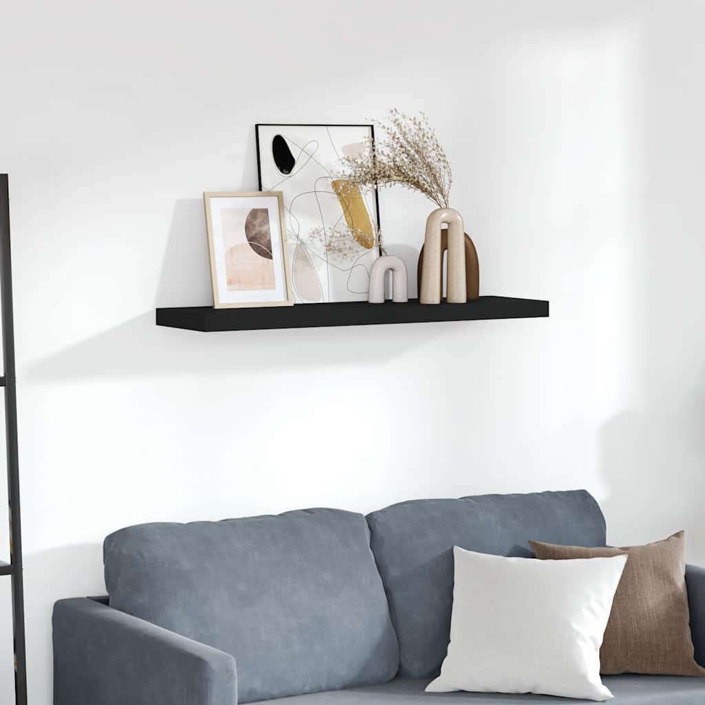 Wandschap zwevend 90x23,5x3,8 cm MDF zwart is nu te koop bij PeponiXL, paradijselijk wonen!