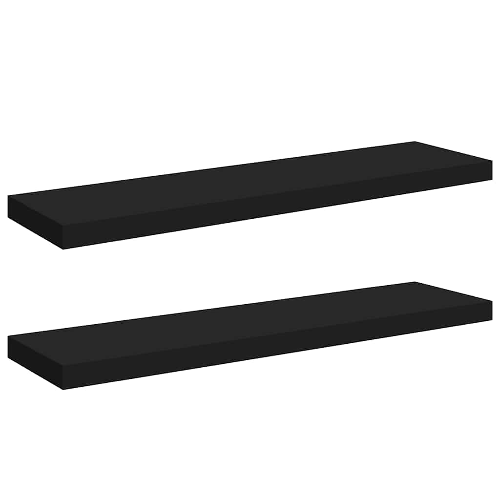 Wandschappen zwevend 2 st 90x23,5x3,8 cm MDF zwart is nu te koop bij PeponiXL, paradijselijk wonen!