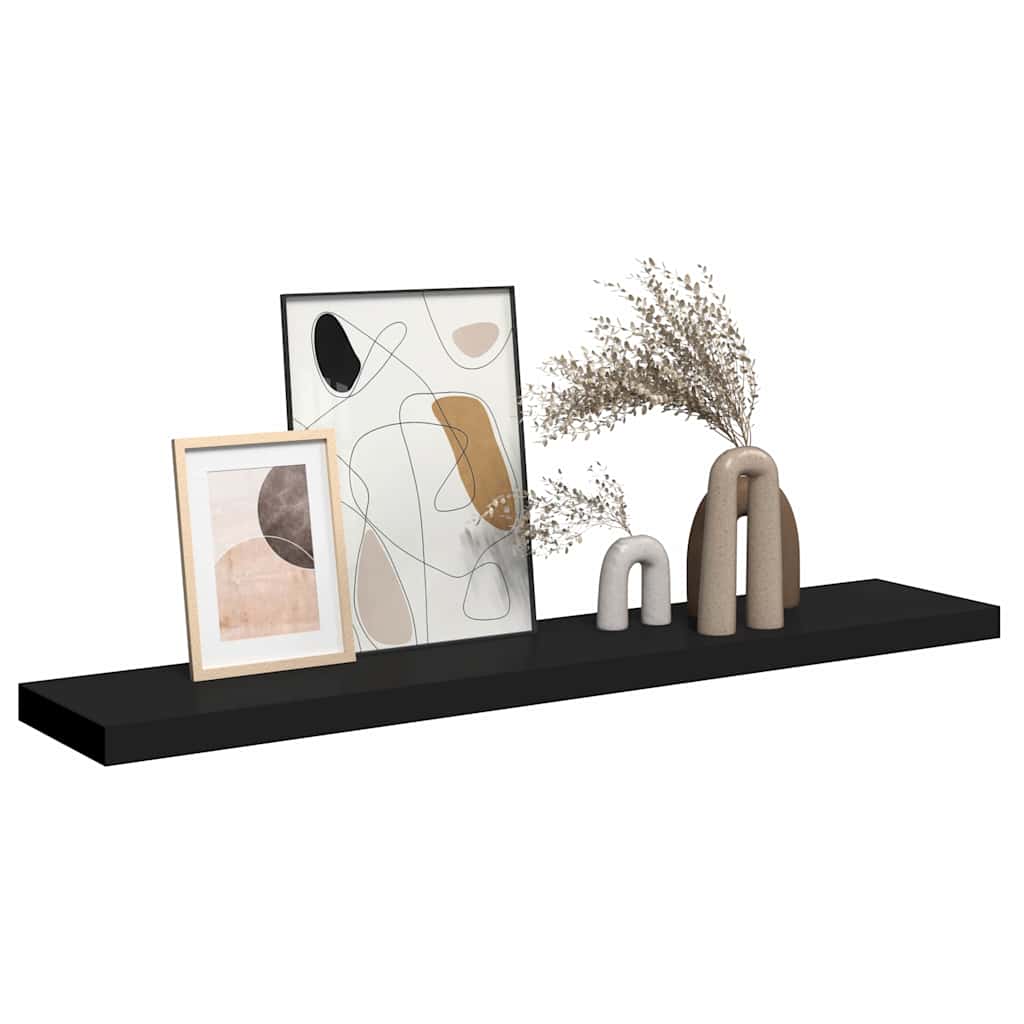 Wandschap zwevend 120x23,5x3,8 cm MDF zwart is nu te koop bij PeponiXL, paradijselijk wonen!
