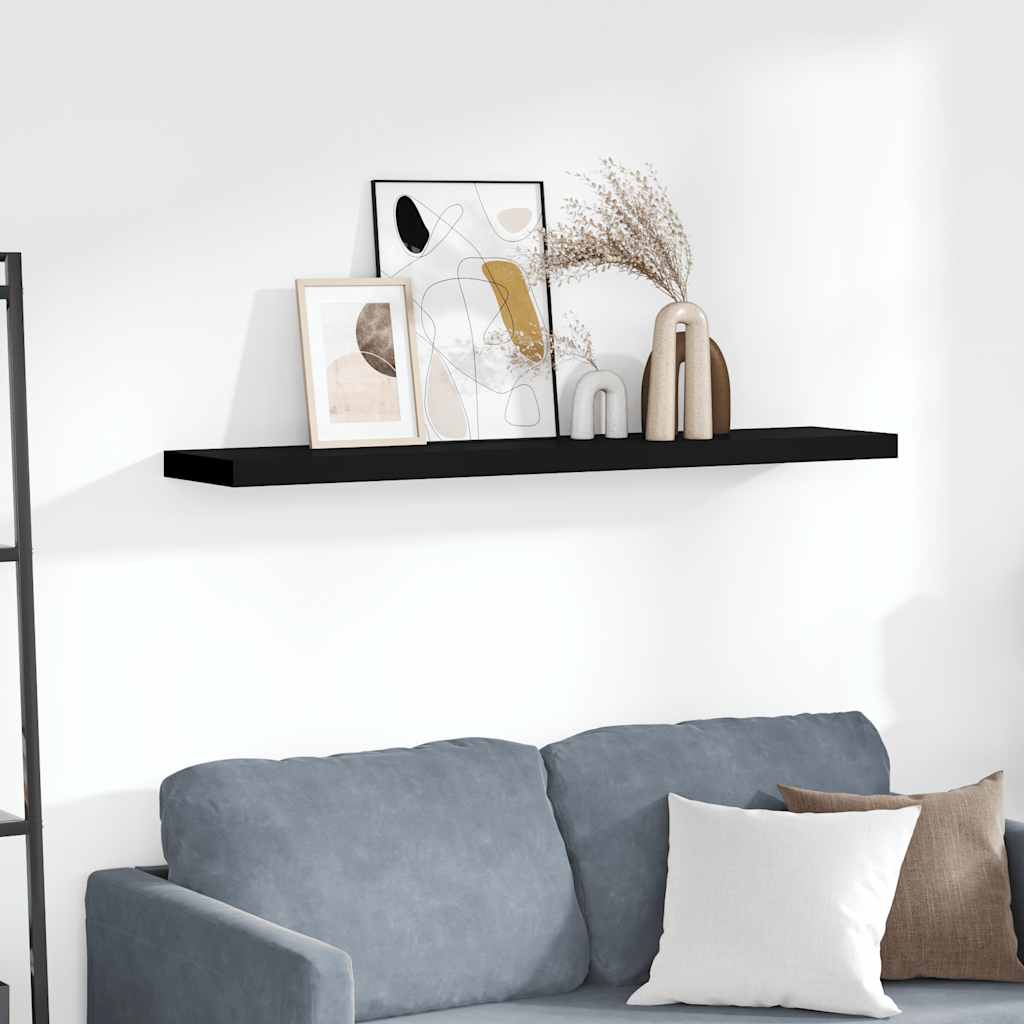 Wandschap zwevend 120x23,5x3,8 cm MDF zwart is nu te koop bij PeponiXL, paradijselijk wonen!