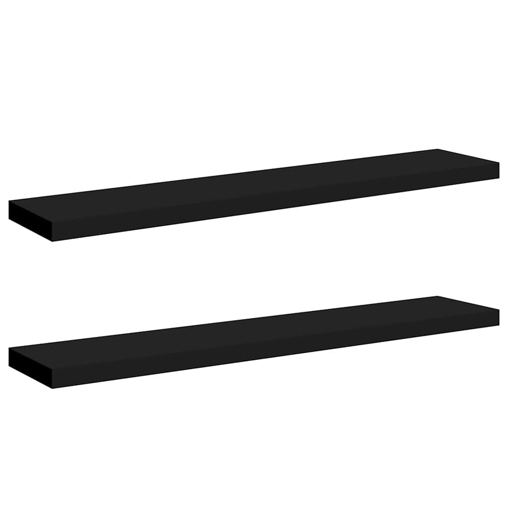 Wandschappen zwevend 2 st 120x23,5x3,8 cm MDF zwart is nu te koop bij PeponiXL, paradijselijk wonen!