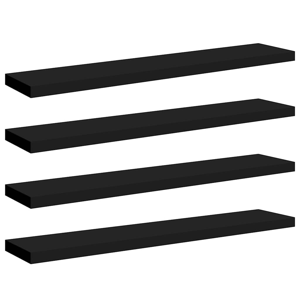 Wandschappen zwevend 4 st 120x23,5x3,8 cm MDF zwart is nu te koop bij PeponiXL, paradijselijk wonen!