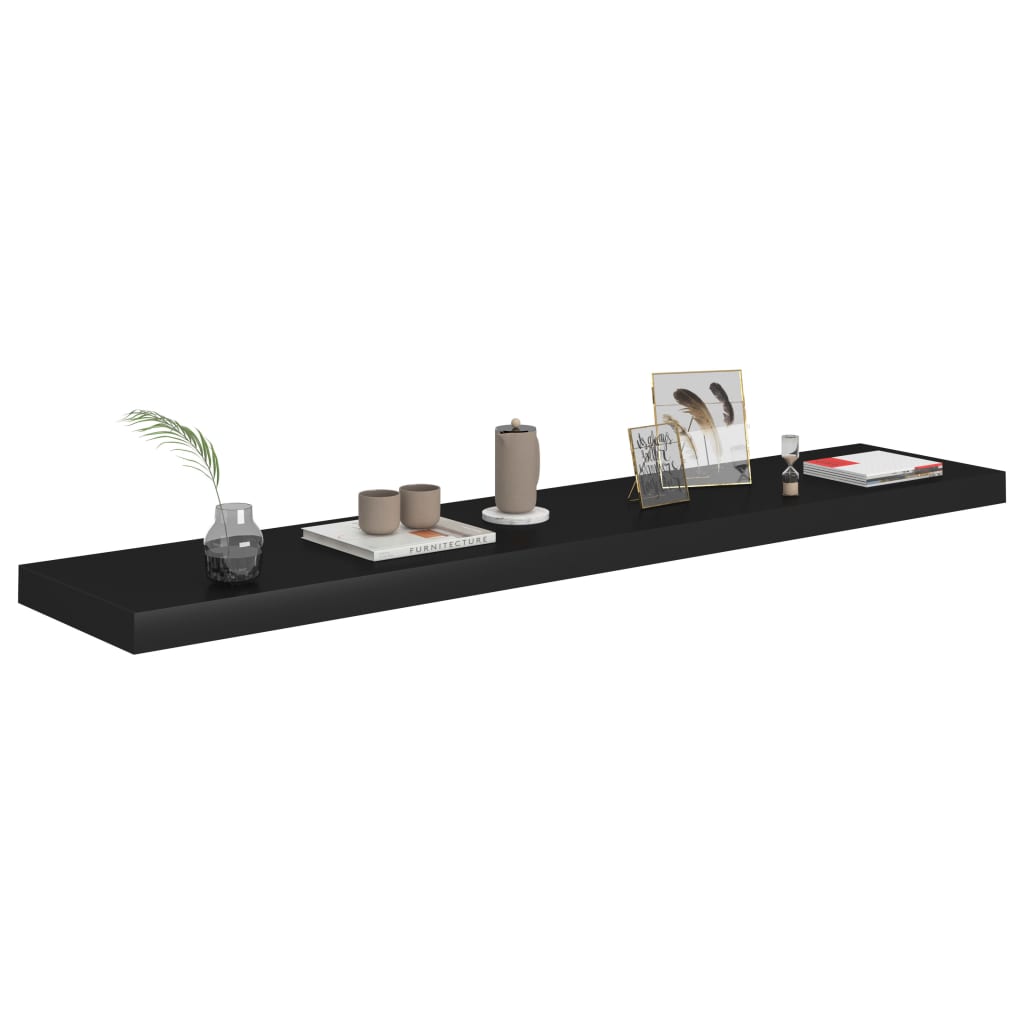 Wandschappen zwevend 4 st 120x23,5x3,8 cm MDF zwart is nu te koop bij PeponiXL, paradijselijk wonen!