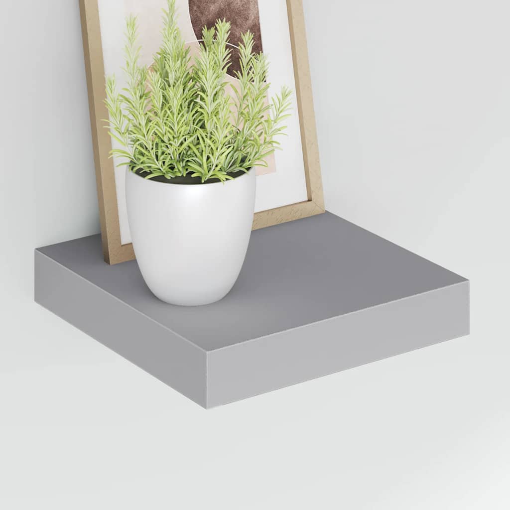 Wandschap zwevend 23x23,5x3,8 cm MDF grijs is nu te koop bij PeponiXL, paradijselijk wonen!
