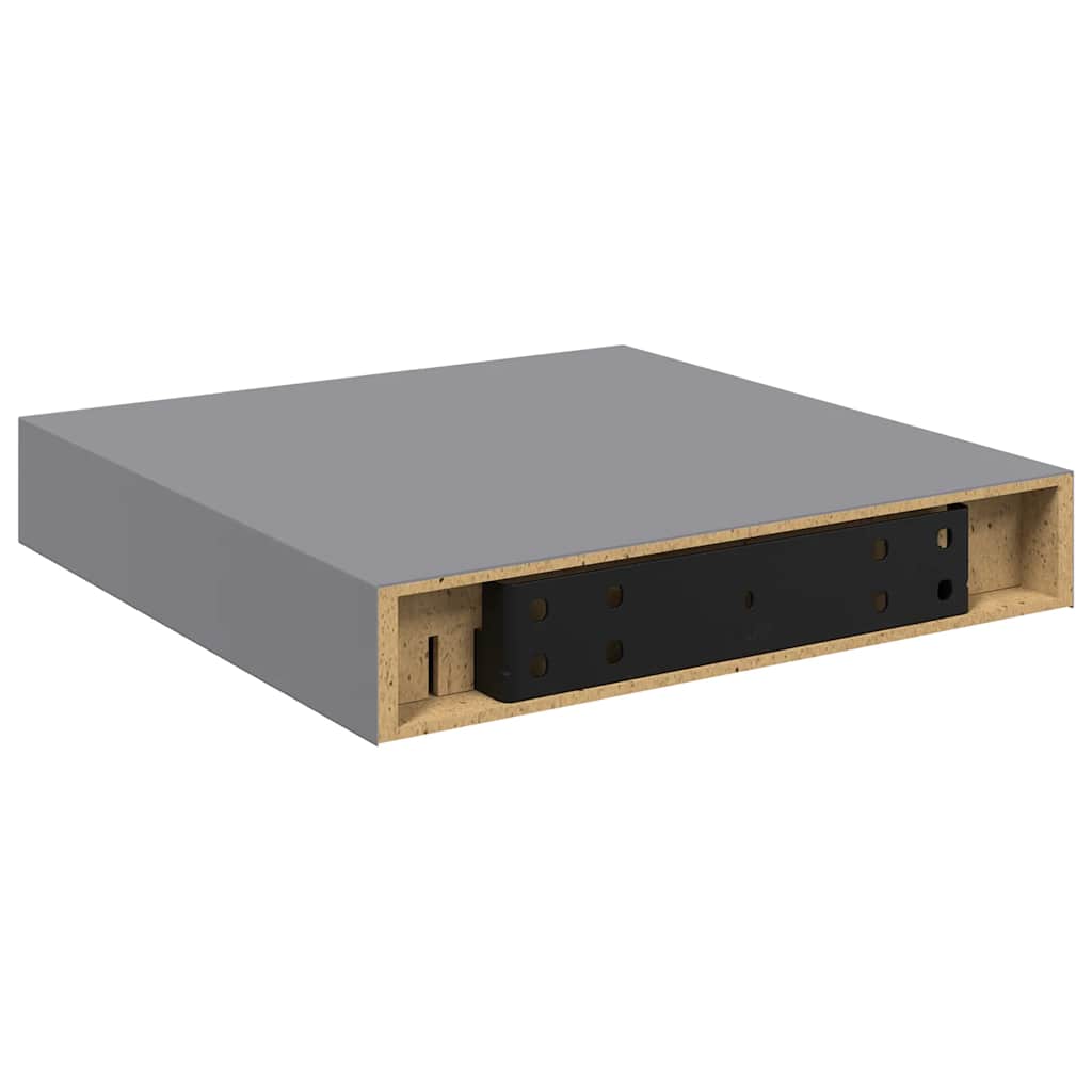 Wandschap zwevend 23x23,5x3,8 cm MDF grijs is nu te koop bij PeponiXL, paradijselijk wonen!