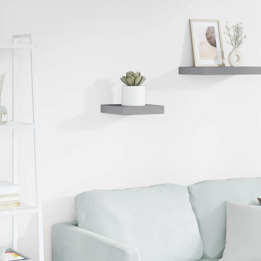 Wandschap zwevend 23x23,5x3,8 cm MDF grijs is nu te koop bij PeponiXL, paradijselijk wonen!