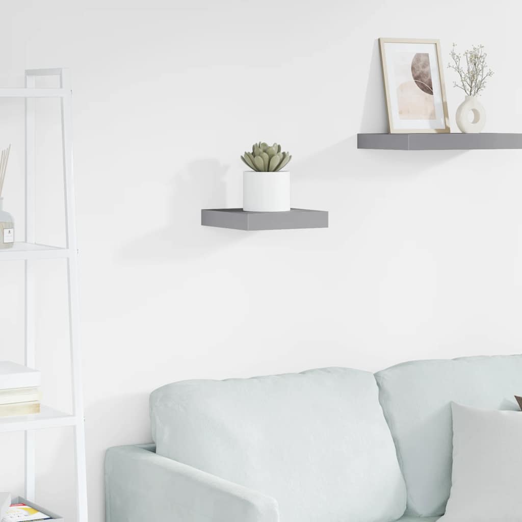 Wandschap zwevend 23x23,5x3,8 cm MDF grijs is nu te koop bij PeponiXL, paradijselijk wonen!
