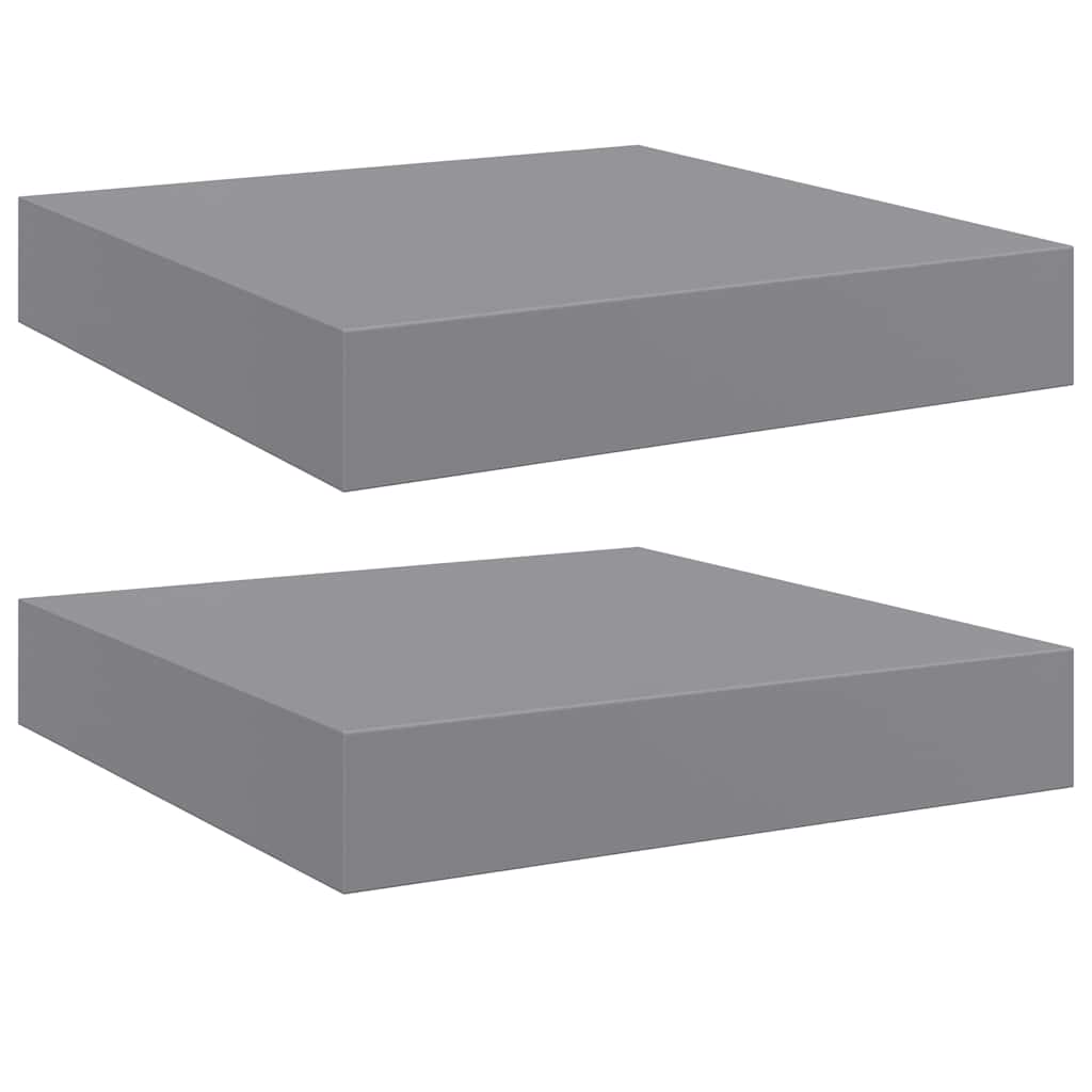 Wandschappen zwevend 2 st 23x23,5x3,8 cm MDF grijs is nu te koop bij PeponiXL, paradijselijk wonen!