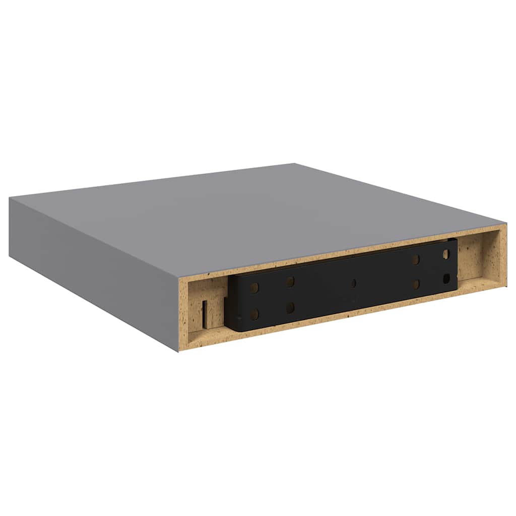 Wandschappen zwevend 2 st 23x23,5x3,8 cm MDF grijs is nu te koop bij PeponiXL, paradijselijk wonen!