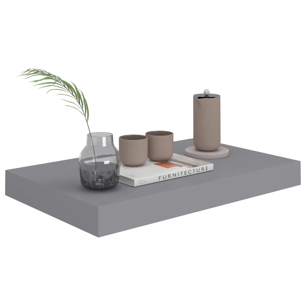 Wandschappen zwevend 2 st 40x23x3,8 cm MDF grijs is nu te koop bij PeponiXL, paradijselijk wonen!