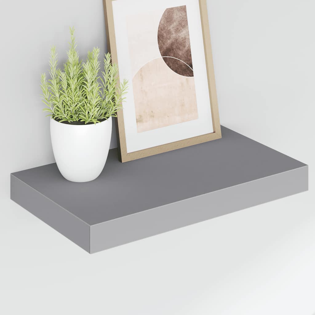 Wandschappen zwevend 2 st 40x23x3,8 cm MDF grijs is nu te koop bij PeponiXL, paradijselijk wonen!