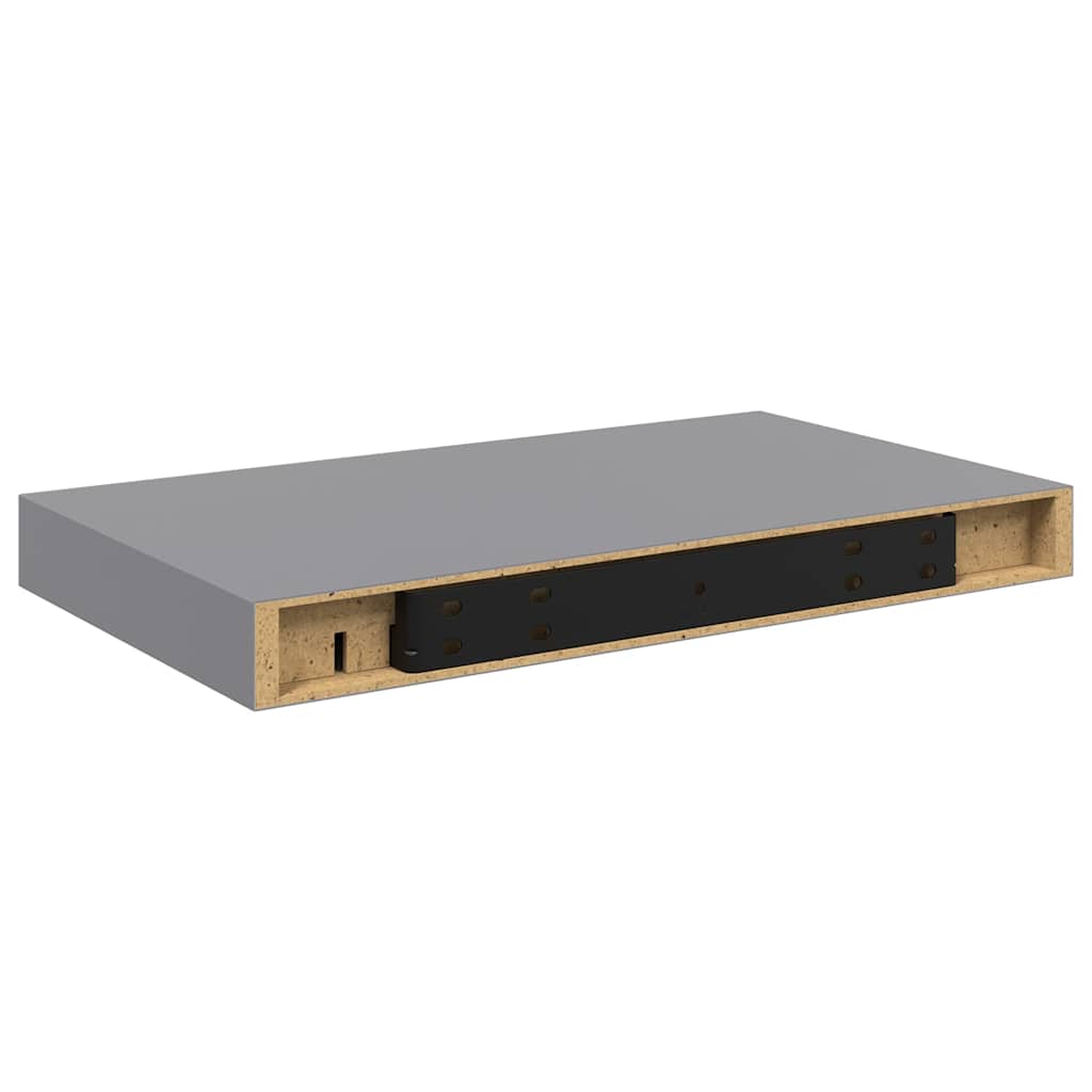 Wandschappen zwevend 2 st 40x23x3,8 cm MDF grijs is nu te koop bij PeponiXL, paradijselijk wonen!