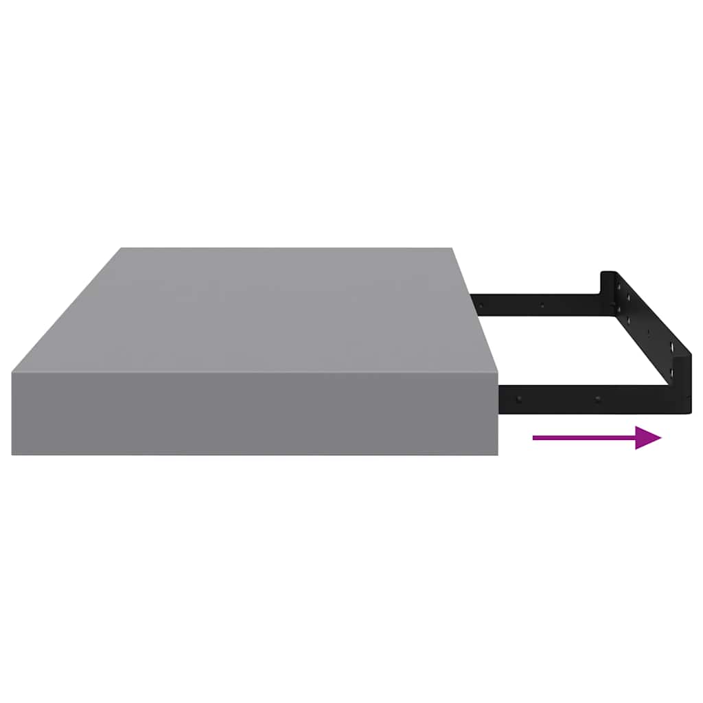 Wandschappen zwevend 2 st 40x23x3,8 cm MDF grijs is nu te koop bij PeponiXL, paradijselijk wonen!
