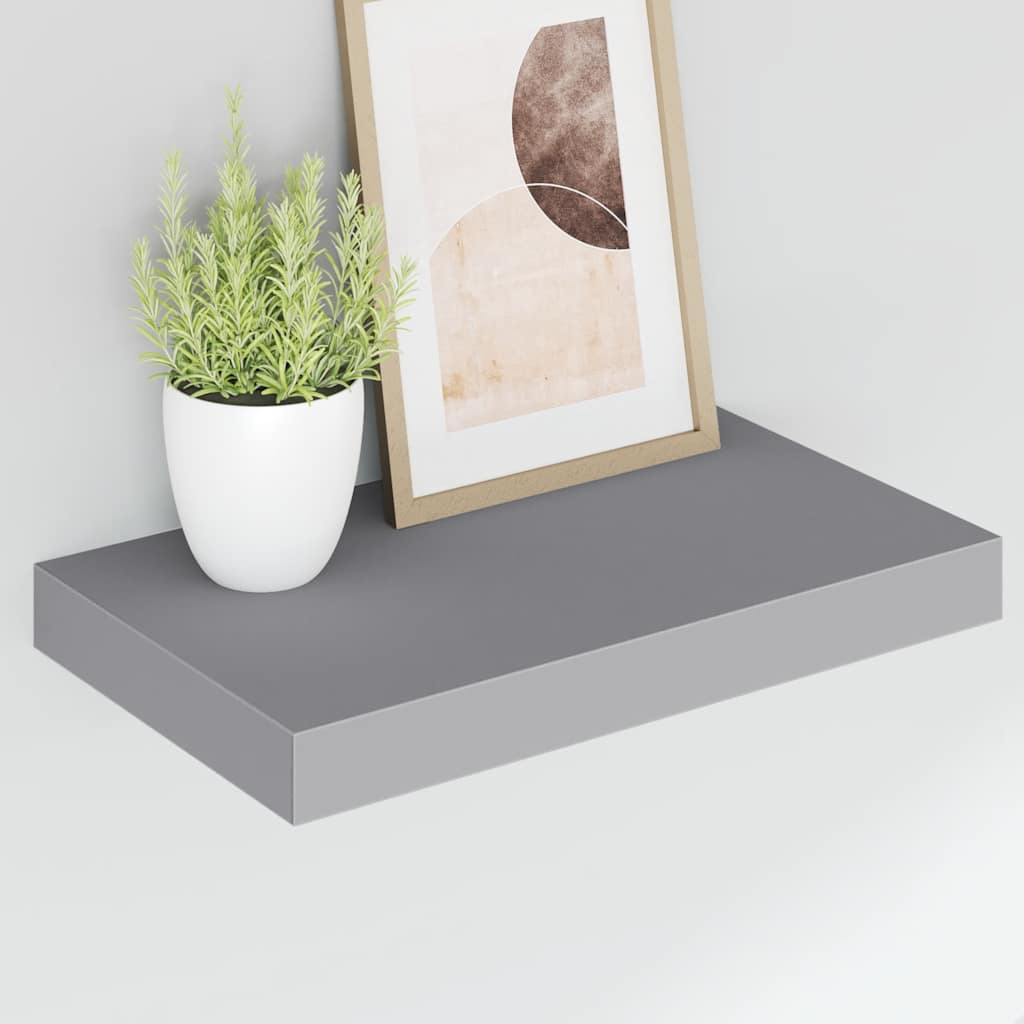 Wandschappen zwevend 4 st 40x23x3,8 cm MDF grijs is nu te koop bij PeponiXL, paradijselijk wonen!