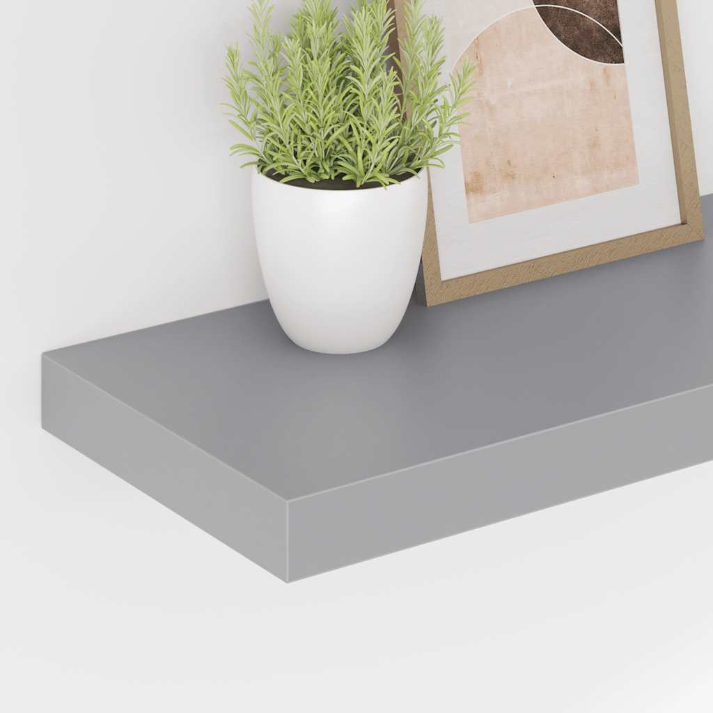 Wandschap zwevend 50x23x3,8 cm MDF grijs is nu te koop bij PeponiXL, paradijselijk wonen!
