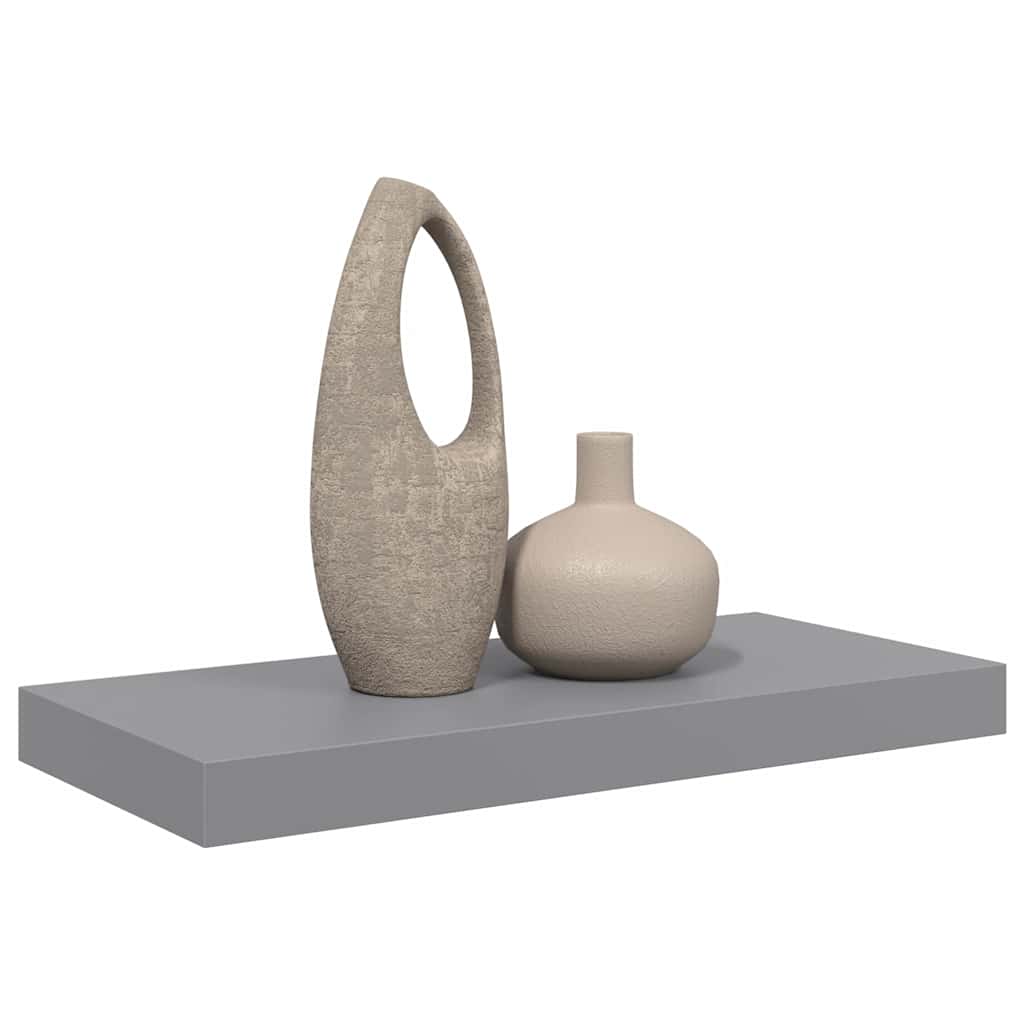 Wandschap zwevend 50x23x3,8 cm MDF grijs is nu te koop bij PeponiXL, paradijselijk wonen!