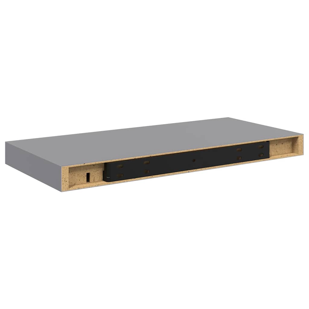 Wandschap zwevend 50x23x3,8 cm MDF grijs is nu te koop bij PeponiXL, paradijselijk wonen!