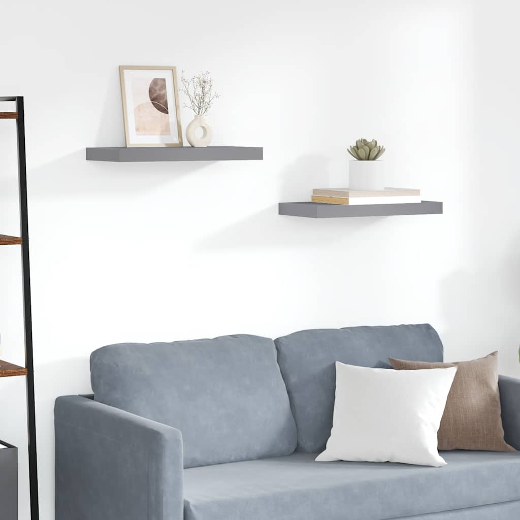 Wandschap zwevend 50x23x3,8 cm MDF grijs is nu te koop bij PeponiXL, paradijselijk wonen!