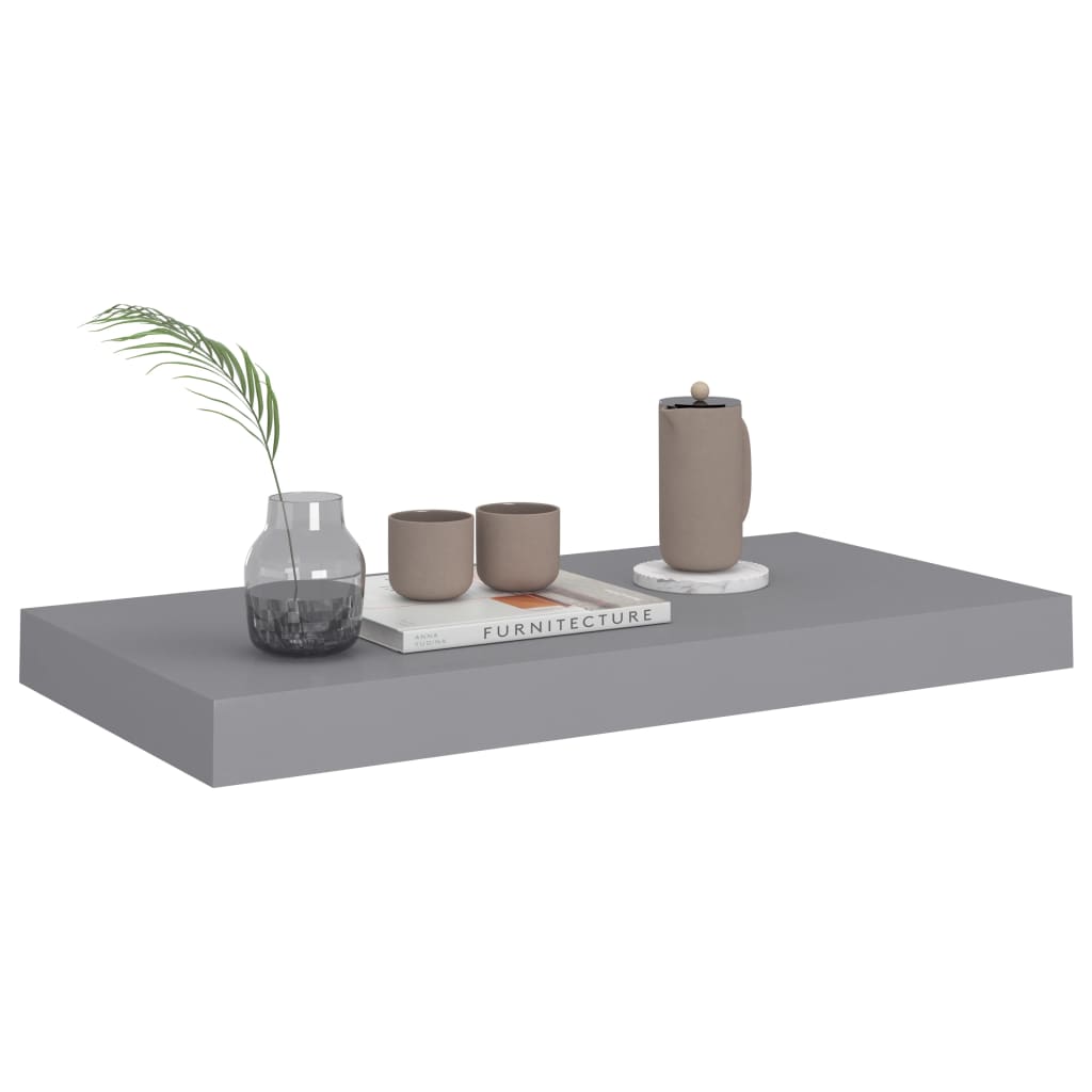Wandschappen zwevend 4 st 50x23x3,8 cm MDF grijs is nu te koop bij PeponiXL, paradijselijk wonen!