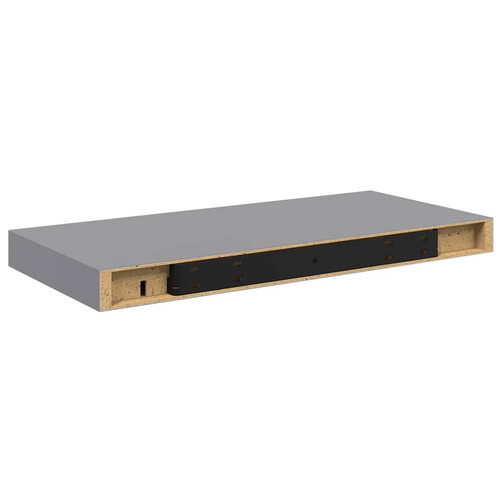 Wandschappen zwevend 4 st 50x23x3,8 cm MDF grijs is nu te koop bij PeponiXL, paradijselijk wonen!