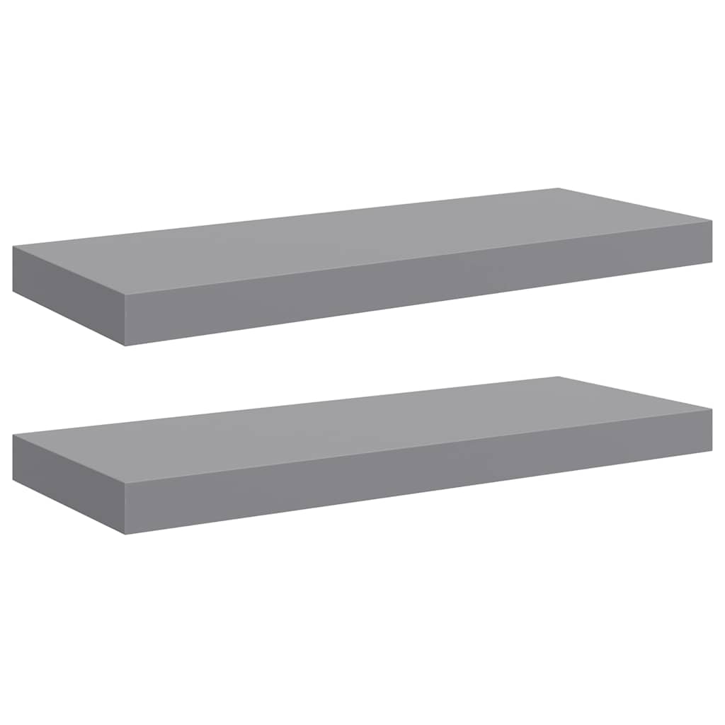 Wandschappen zwevend 2 st 60x23,5x3,8 cm MDF grijs is nu te koop bij PeponiXL, paradijselijk wonen!