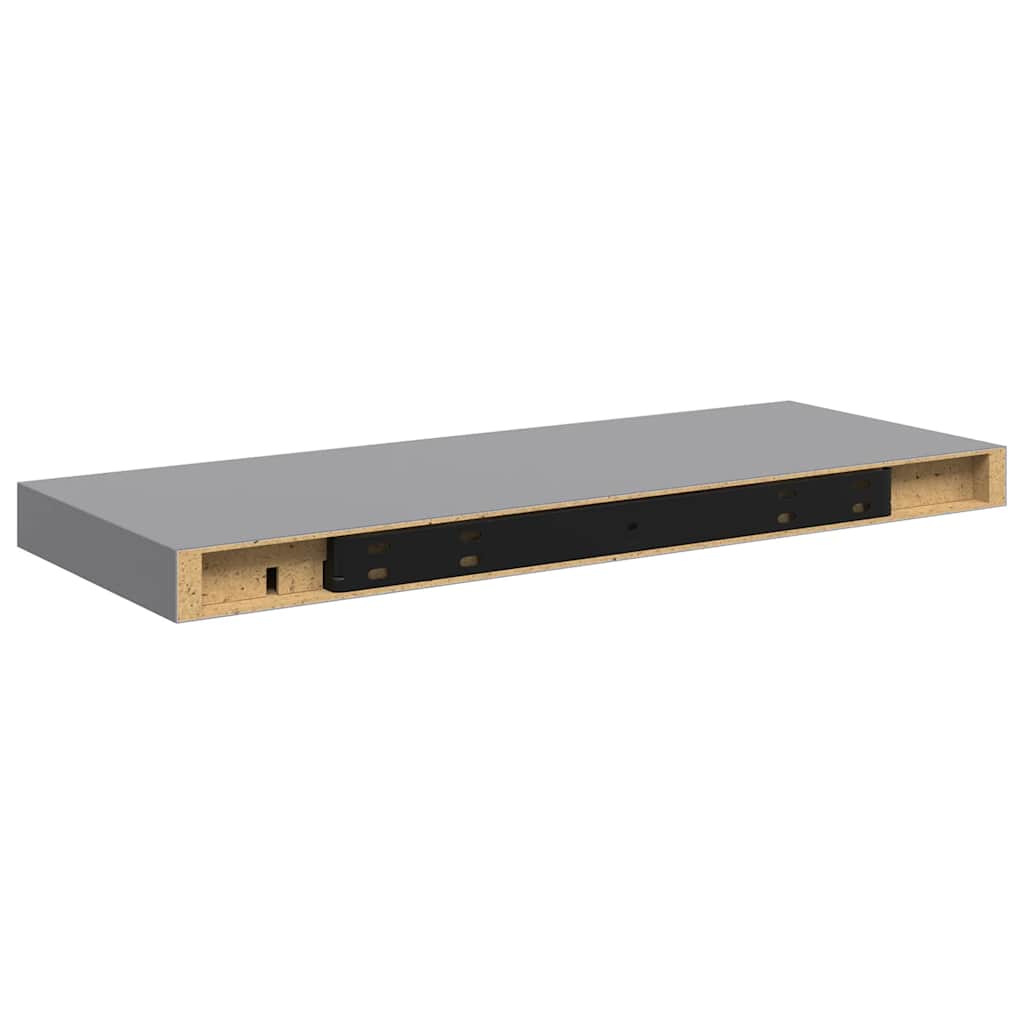 Wandschappen zwevend 2 st 60x23,5x3,8 cm MDF grijs is nu te koop bij PeponiXL, paradijselijk wonen!