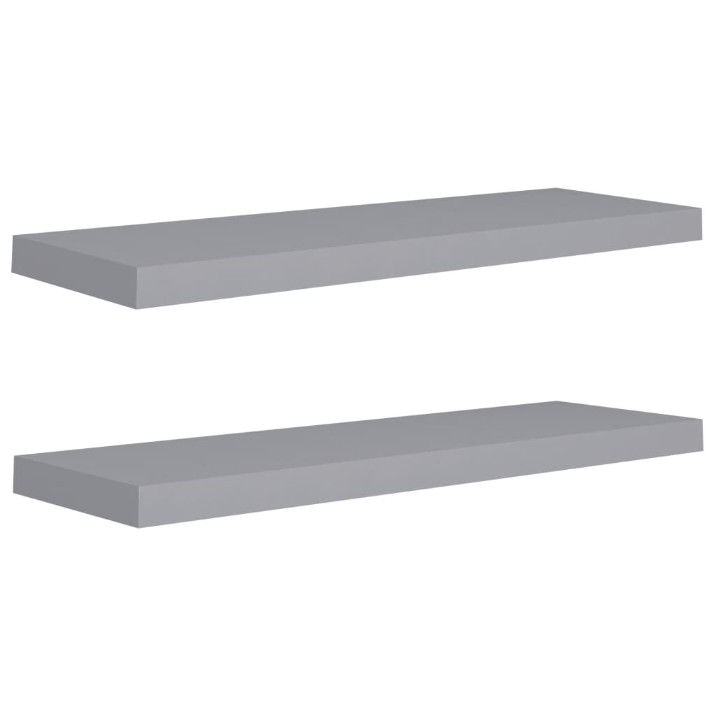 Wandschappen zwevend 2 st 80x23,5x3,8 cm MDF grijs is nu te koop bij PeponiXL, paradijselijk wonen!