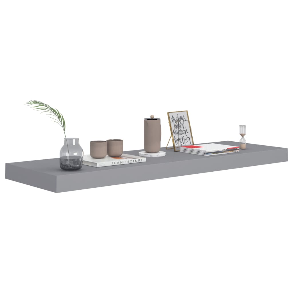 Wandschappen zwevend 2 st 80x23,5x3,8 cm MDF grijs is nu te koop bij PeponiXL, paradijselijk wonen!
