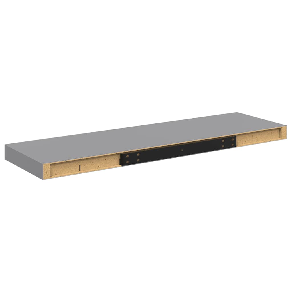 Wandschappen zwevend 2 st 80x23,5x3,8 cm MDF grijs is nu te koop bij PeponiXL, paradijselijk wonen!