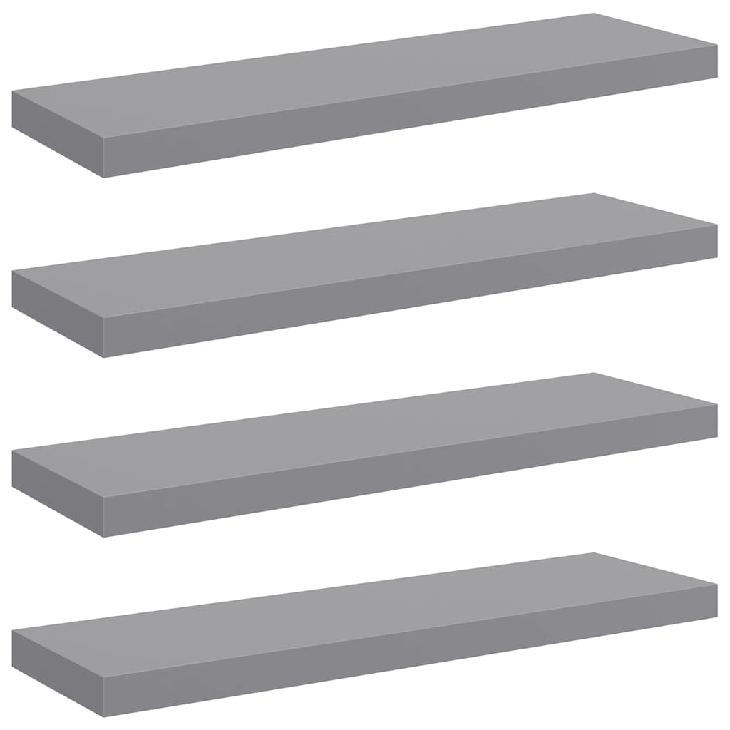 Wandschappen zwevend 4 st 80x23,5x3,8 cm MDF grijs is nu te koop bij PeponiXL, paradijselijk wonen!