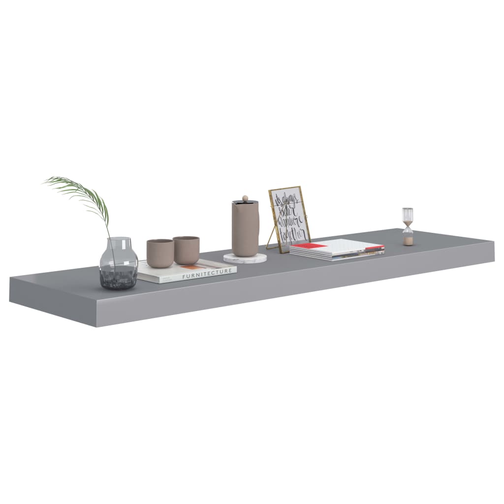 Wandschap zwevend 90x23,5x3,8 cm MDF grijs is nu te koop bij PeponiXL, paradijselijk wonen!