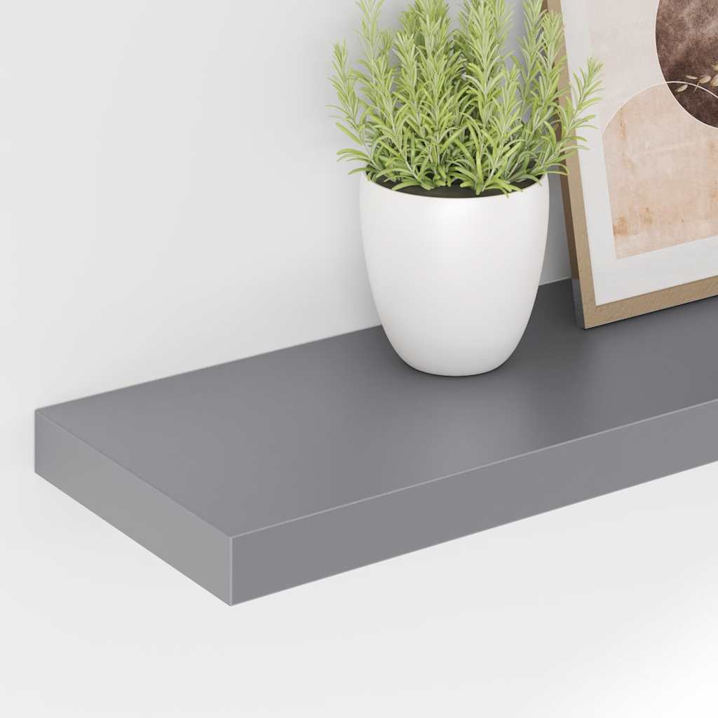 Wandschap zwevend 90x23,5x3,8 cm MDF grijs is nu te koop bij PeponiXL, paradijselijk wonen!