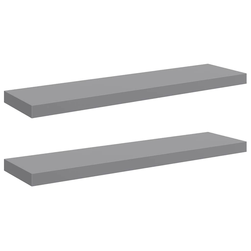 Wandschappen zwevend 2 st 90x23,5x3,8 cm MDF grijs is nu te koop bij PeponiXL, paradijselijk wonen!