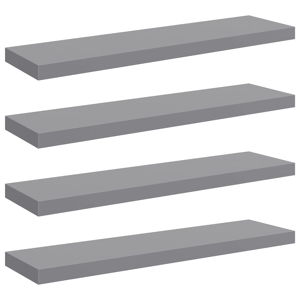 Wandschappen zwevend 4 st 90x23,5x3,8 cm MDF grijs is nu te koop bij PeponiXL, paradijselijk wonen!