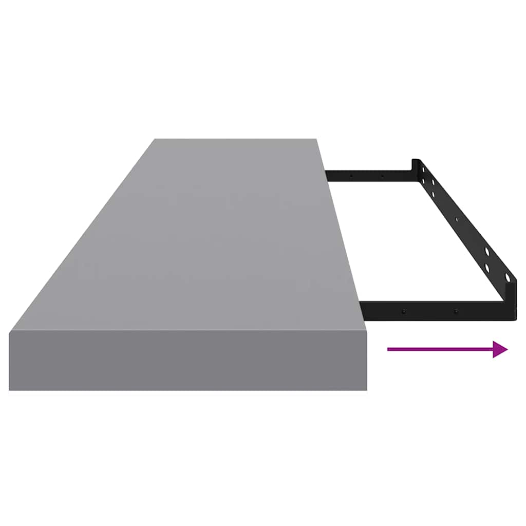 Wandschap zwevend 120x23,5x3,8 cm MDF grijs is nu te koop bij PeponiXL, paradijselijk wonen!