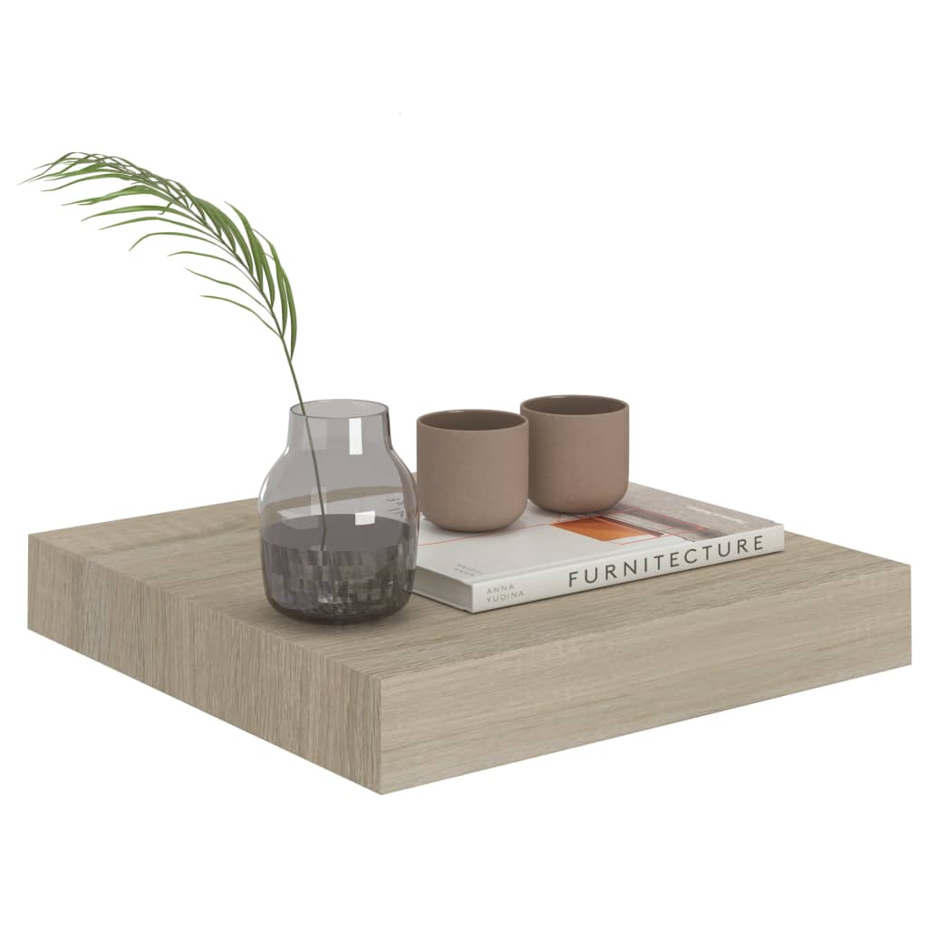 Wandschap zwevend 23x23,5x3,8 cm MDF eikenkleur is nu te koop bij PeponiXL, paradijselijk wonen!