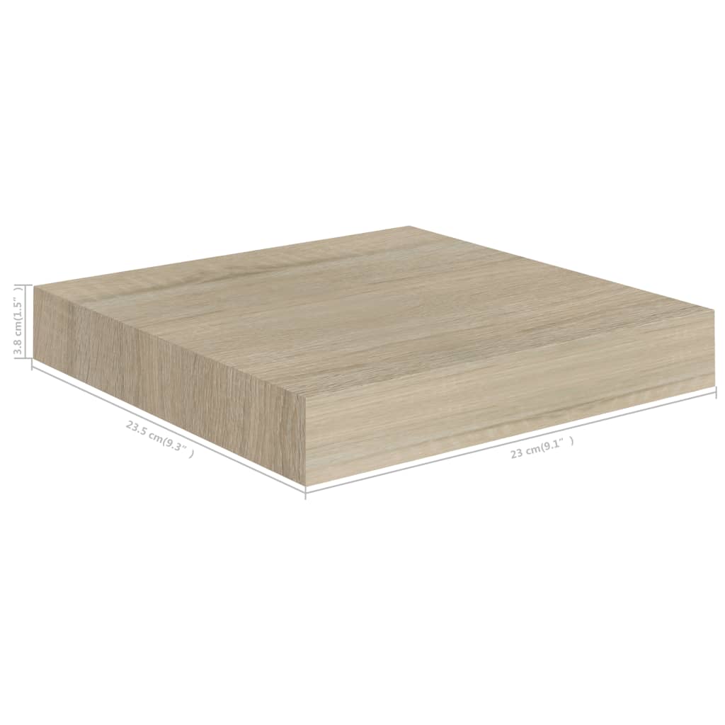 Wandschap zwevend 23x23,5x3,8 cm MDF eikenkleur is nu te koop bij PeponiXL, paradijselijk wonen!