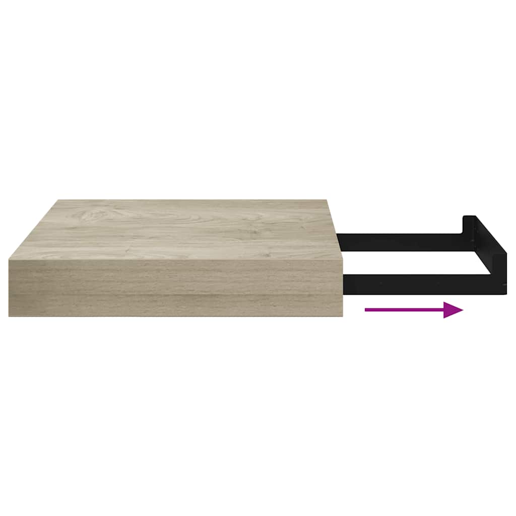 Wandschap zwevend 23x23,5x3,8 cm MDF eikenkleur is nu te koop bij PeponiXL, paradijselijk wonen!
