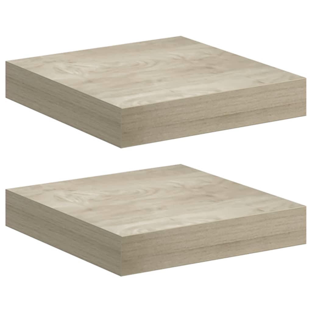 Wandschappen zwevend 2 st 23x23,5x3,8 cm MDF eikenkleurig is nu te koop bij PeponiXL, paradijselijk wonen!