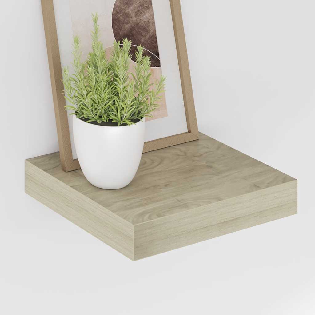 Wandschappen zwevend 2 st 23x23,5x3,8 cm MDF eikenkleurig is nu te koop bij PeponiXL, paradijselijk wonen!