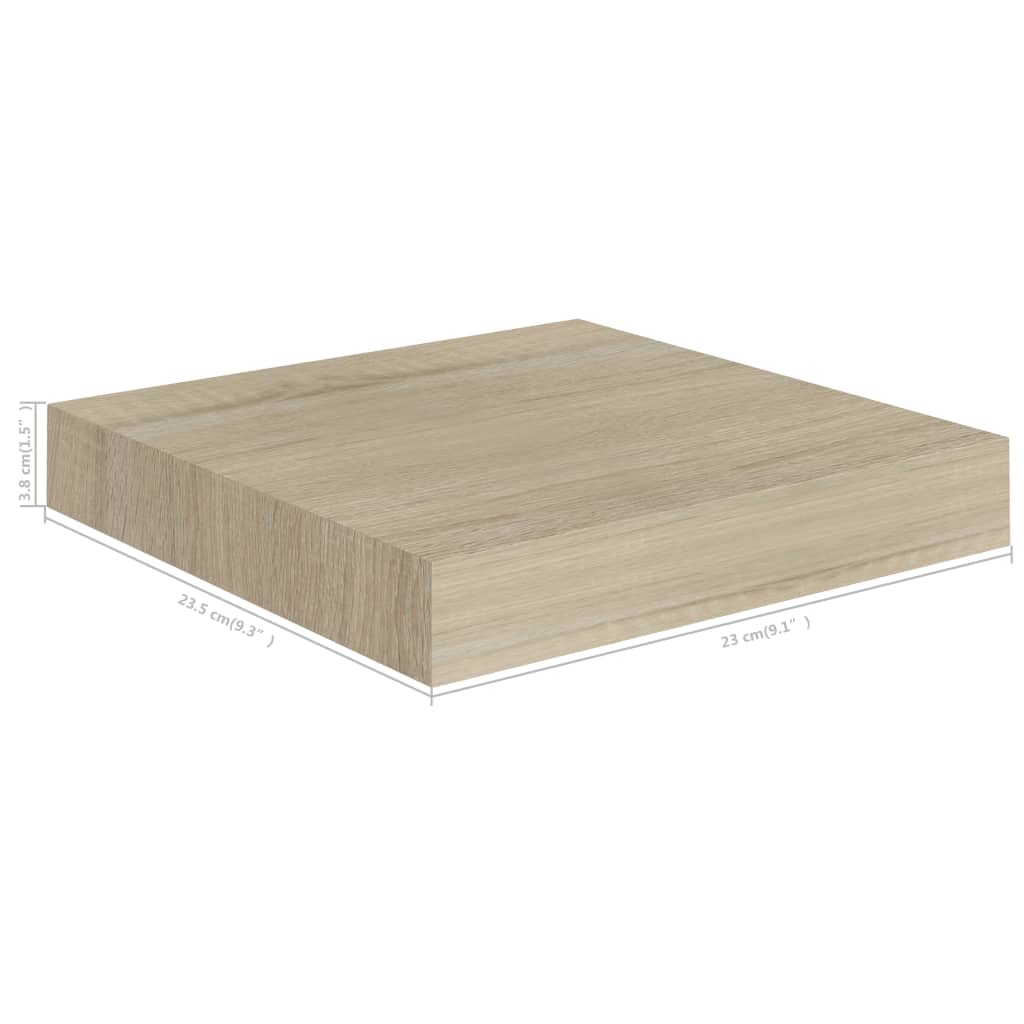 Wandschappen zwevend 4 st 23x23,5x3,8 cm MDF eikenkleurig is nu te koop bij PeponiXL, paradijselijk wonen!